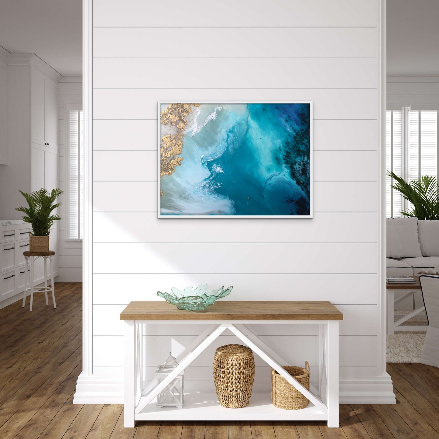 Ocean Of Dreams 2 - Abstract Ocean Painting, Teal Wall Art, Coastal Home Prints,  Beachy Bathroom, Sea Home Decor