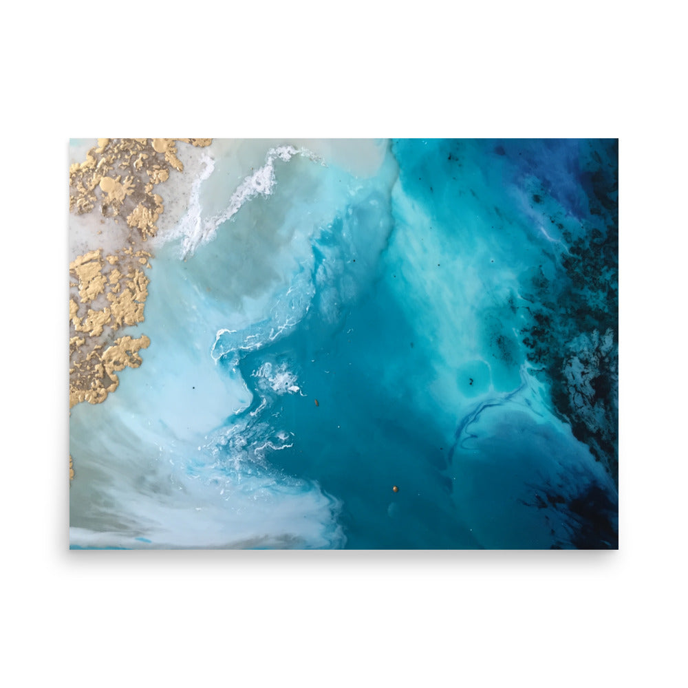 Ocean Of Dreams 2 - Abstract Ocean Painting, Teal Wall Art, Coastal Home Prints,  Beachy Bathroom, Sea Home Decor