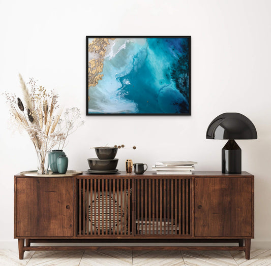 Ocean Of Dreams 2 - Abstract Ocean Painting, Teal Wall Art, Coastal Home Prints,  Beachy Bathroom, Sea Home Decor